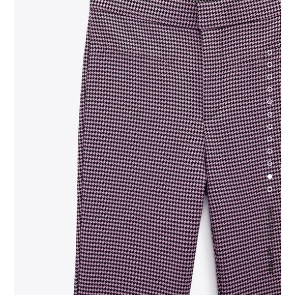 “Last one”ZARA HOUNDSTOOTH MINI FLARE PANTS - Picture 8 of 12